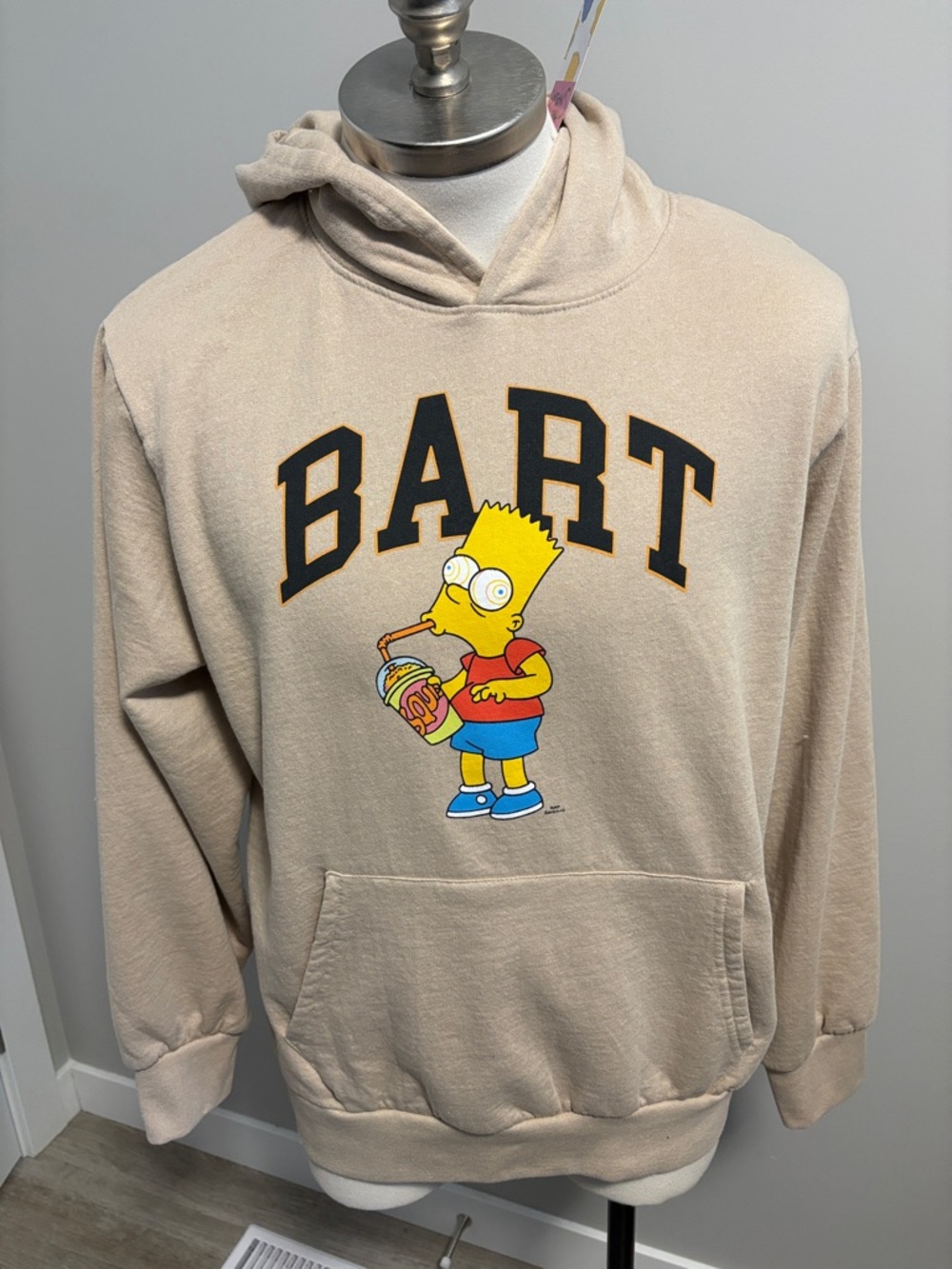Bart Graphic Hoodie Sweatshirt - Beige